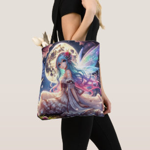 Tote Bag Anime Girl Moon Fairy Princesse dans le jardin