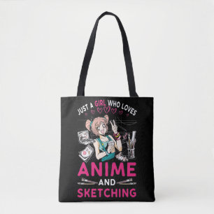 Tote Bag Anime Sketching Girl Otaku Ado Japonais Comic Fan