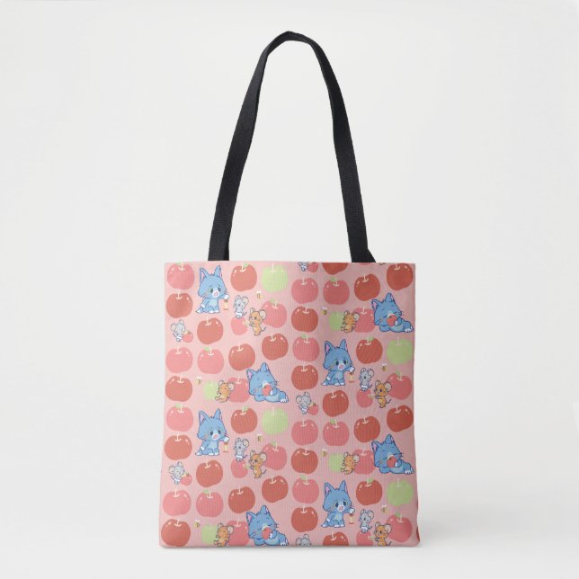 Tote Bag Anime Tom, Jerry et Tuffy Apple Motif (Devant)
