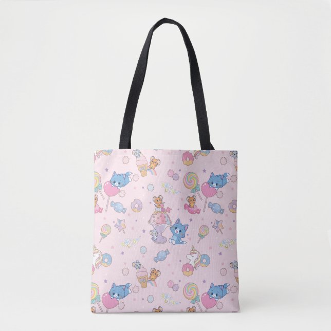 Tote Bag Anime Tom, Jerry et Tuffy Candyland Motif (Devant)