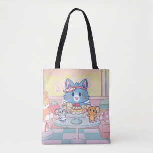 Tote Bag Anime Tom, Jerry et Tuffy Dessert Parlor