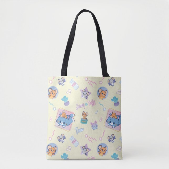 Tote Bag Anime Tom, Jerry et Tuffy Playtime Motif (Devant)