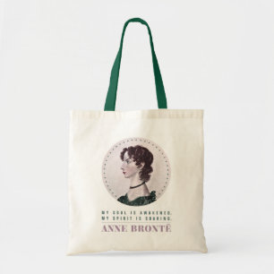Tote Bag Anne Bronte Portrait et Citation Mon âme est éveil