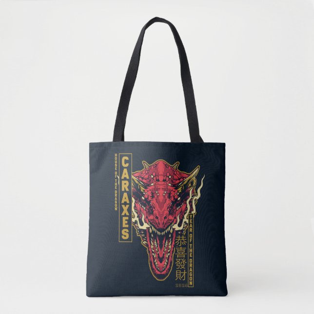 Tote Bag Année de tête de Carax du Dragon | 恭 喜 財 發 (Devant)