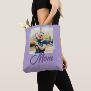 Tote Bag Année d'établissement de maman avec photo