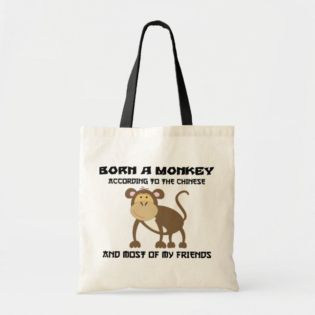 Tote Bag Année drôle du singe "soutenu un singe " (Devant)