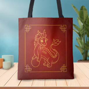Tote Bag Année du Dragon 2024 Zodiaque Chinois