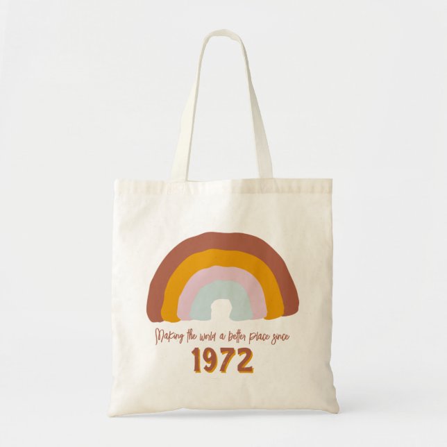 Tote Bag Année personnalisée Arc-en-ciel rendre le monde me (Devant)
