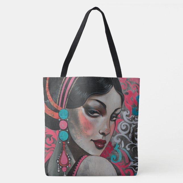 Tote Bag Années 1920 Vintage jolie femme (Devant)