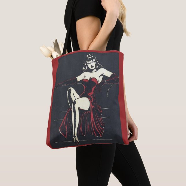 Tote Bag années 1940 femme fatale (De près)