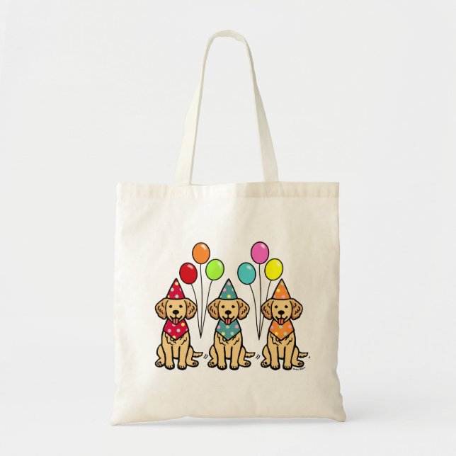 Tote Bag Anniversaire de chiots de golden retriever (Devant)