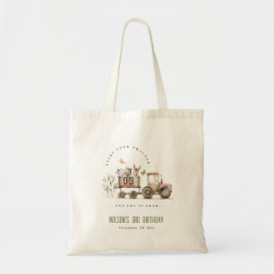 Tote Bag Anniversaire de enfant de tracteur pour animaux de