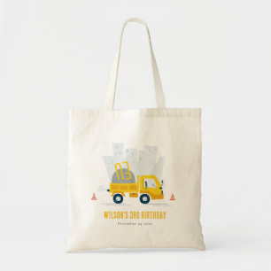Tote Bag Anniversaire de enfant du véhicule de construction