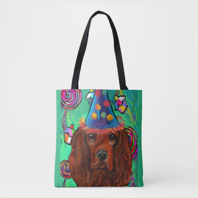 Tote Bag Anniversaire de Setter Rouge Irlandais  (Devant)