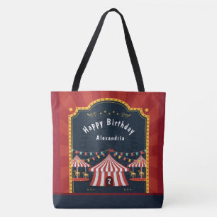 Tote Bag Anniversaire heureux du Carnaval de cirque Vintage