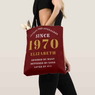 Tote Bag Anniversaire personnalisé 1970 Ajouter Votre Nom B