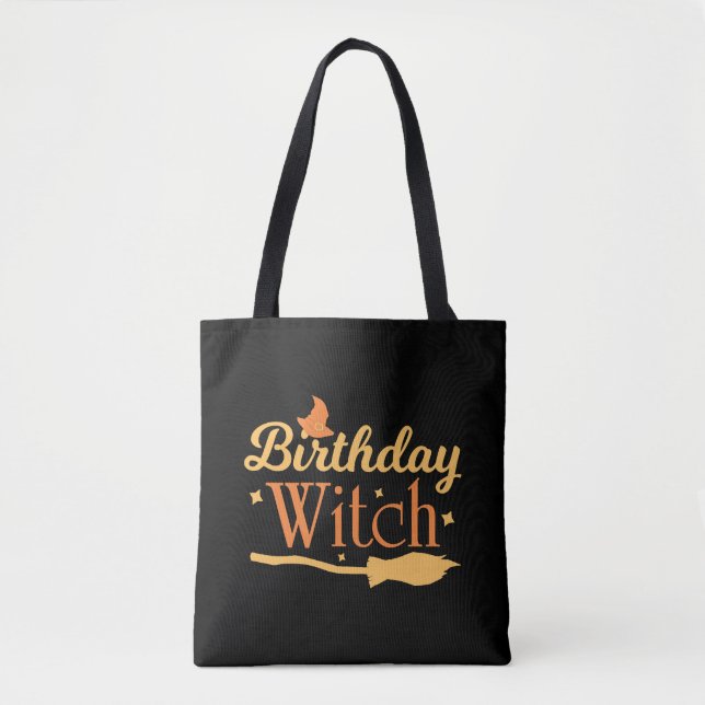 Tote Bag Anniversaire Sorcière Halloween Anniversaire (Devant)