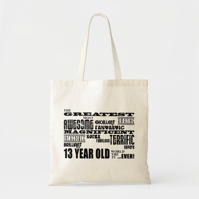 Tote Bag Ans de fête d'anniversaire d'amusement 13èmes plus (Devant)