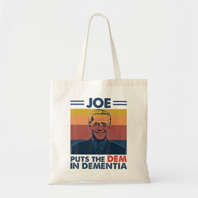 Tote Bag Anti Joe Biden Démence Président Parodie Politique (Devant)
