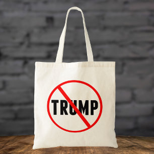 Tote Bag Anti Trump Simple Red Circle X Politique