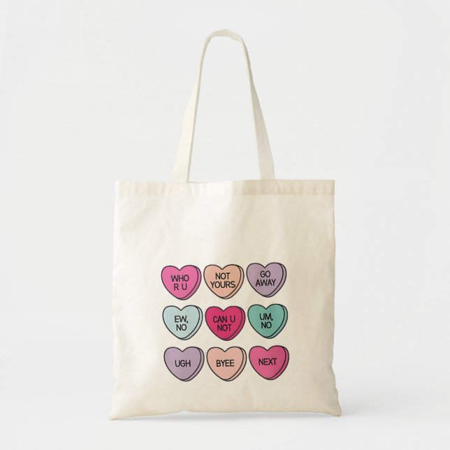 Tote Bag Anti Valentine's Day Funny Single Awareness (Devant)