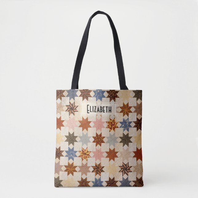 Tote Bag Antique surface inclinée | Le Moyne Star Patchwork (Devant)