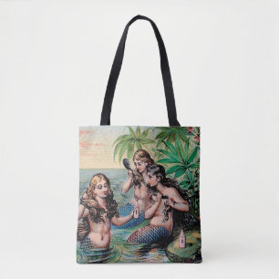 Tote Bag Antique Victoriens Sirènes Trésor Navire Vintage