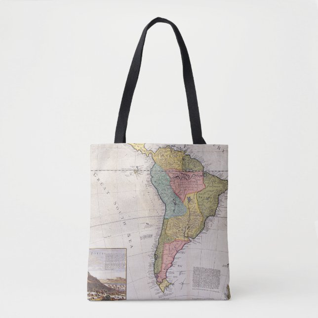 Tote Bag Antique vieille carte inspirée (8) (Devant)