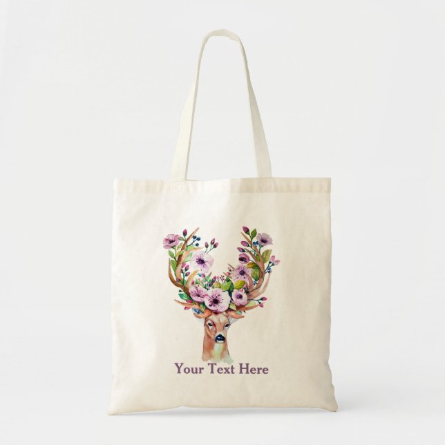 Tote Bag Antlers floraux de cerfs (Devant)