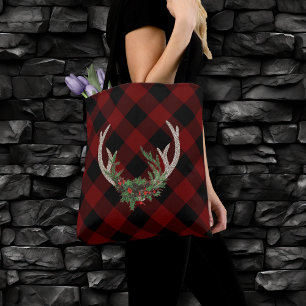 Tote Bag Antlers Russes Boho Deer Floral de Noël