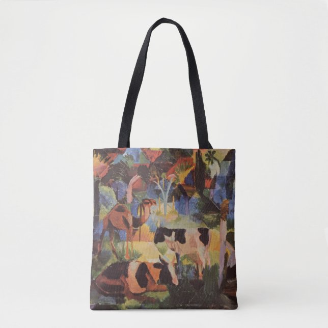 Tote Bag Août Macke Paysage avec vaches et chameaux (Devant)