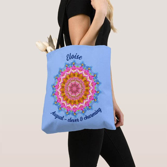 Tote Bag Août Mois de naissance Fleur Porte personnalisée (Créateur téléchargé)