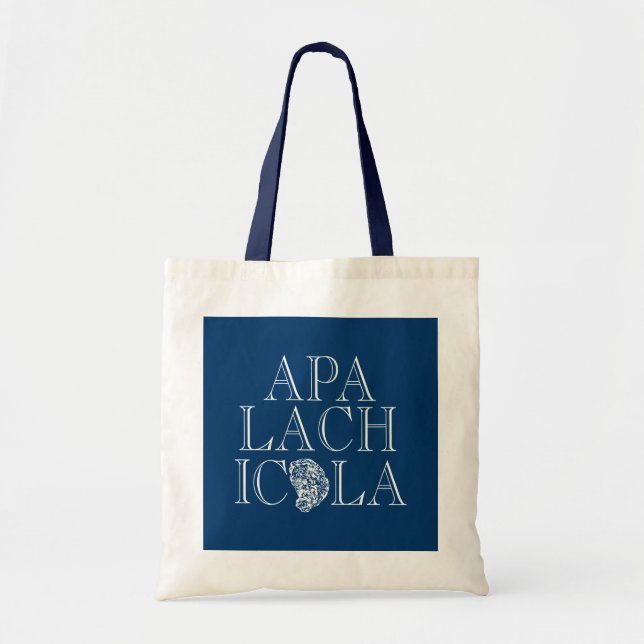 Tote Bag Apalachicola Floride Typographie Oyster Design (Devant)
