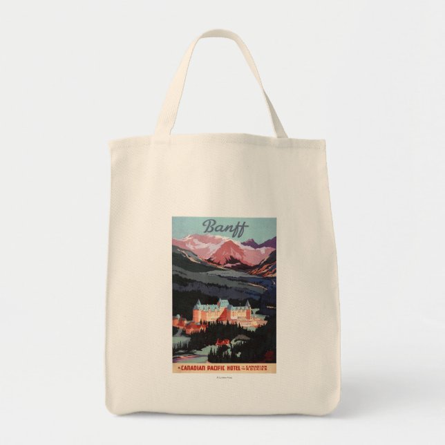 Tote Bag Aperçu de l'affiche de l'hôtel Banff Springs (Devant)