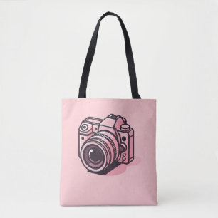Tote Bag Appareil Photo Numérique Reflex Rose Tendance Pers
