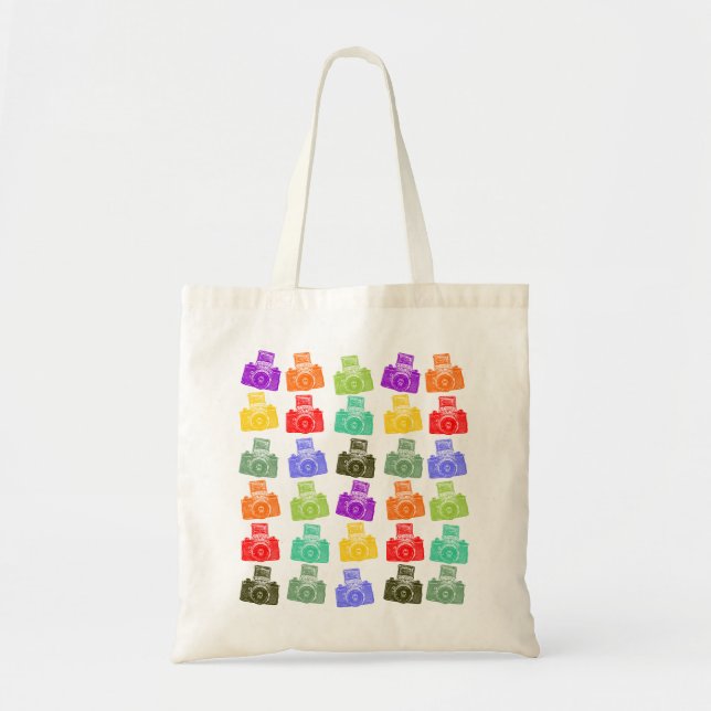 Tote Bag Appareils-photo colorés (Devant)