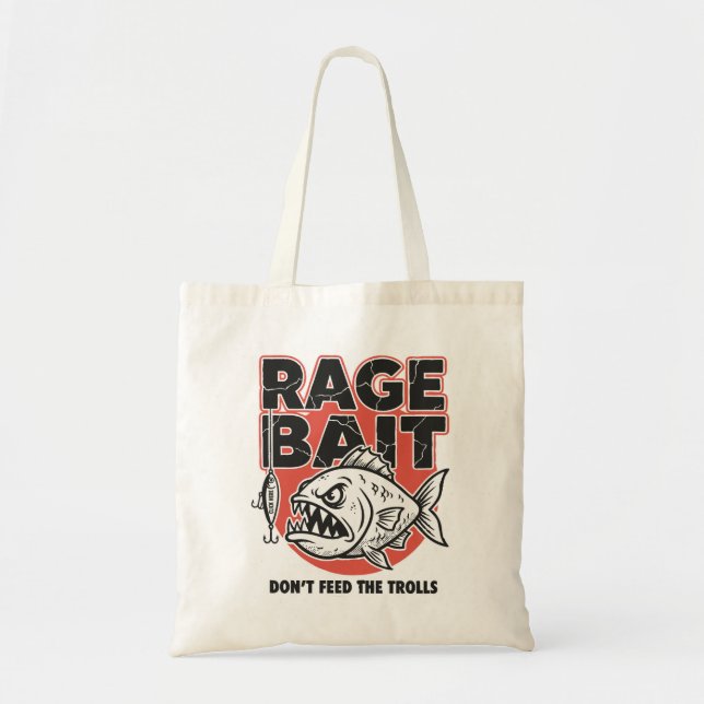 Tote Bag Appât à Rage, N'Alimentez Pas Les Trolls (Devant)