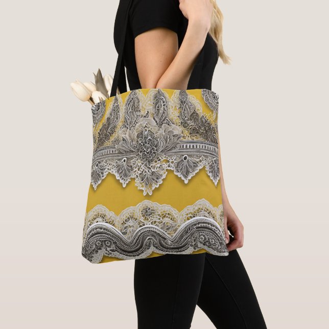 Tote Bag Appelez-moi jaune sur l'art de l'IA estivale (De près)