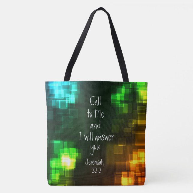 Tote Bag Appelez-Moi Je répondrai à la Bible Verse Jérémie  (Devant)