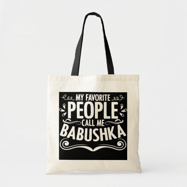 Tote Bag Appelle-moi Babushka Grand-mère Mère Russe (Devant)
