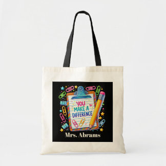 Tote Bag Appréciation de l'enseignant ajouter un nom person