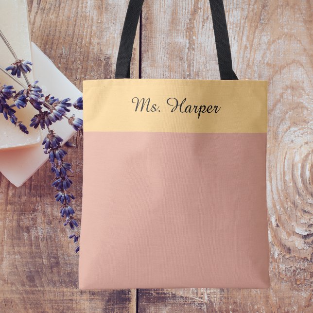Tote Bag Appréciation de l'enseignant de bloc de couleur d' (Créateur téléchargé)