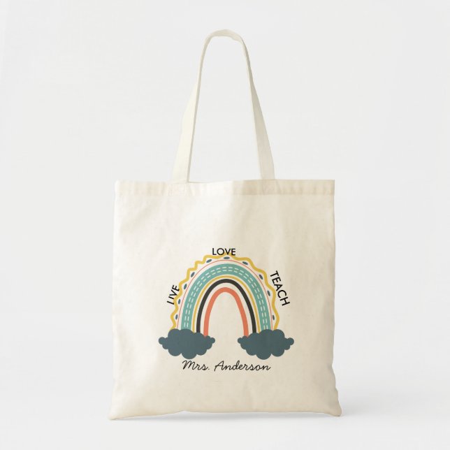 Tote Bag Appréciation de l'enseignant de l'arc-en-ciel (Devant)
