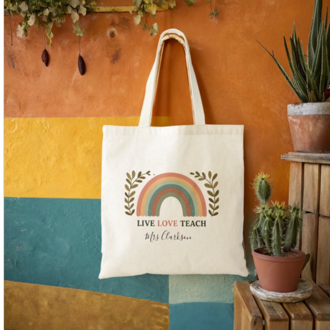 Tote Bag Appréciation de l'enseignant de l'arc-en-ciel (Créateur téléchargé)