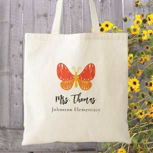 Tote Bag Appréciation de l'enseignant Merci Papillon de l'e