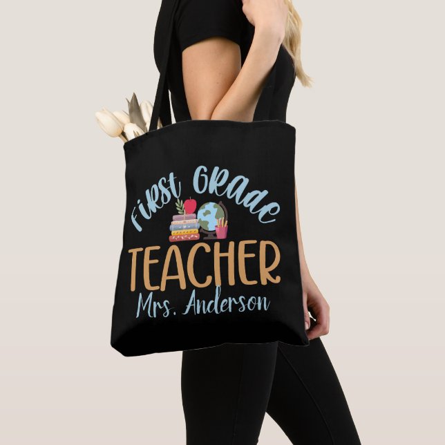 Tote Bag Appréciation personnalisée de l'enseignant de prem (De près)