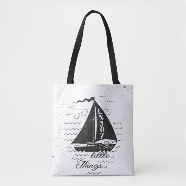 Tote Bag Appréciez la petite affiche de choses (Devant)