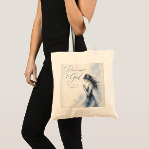 Tote Bag Approchez-vous de Dieu Jacques 4:8 Aquarelle chrét