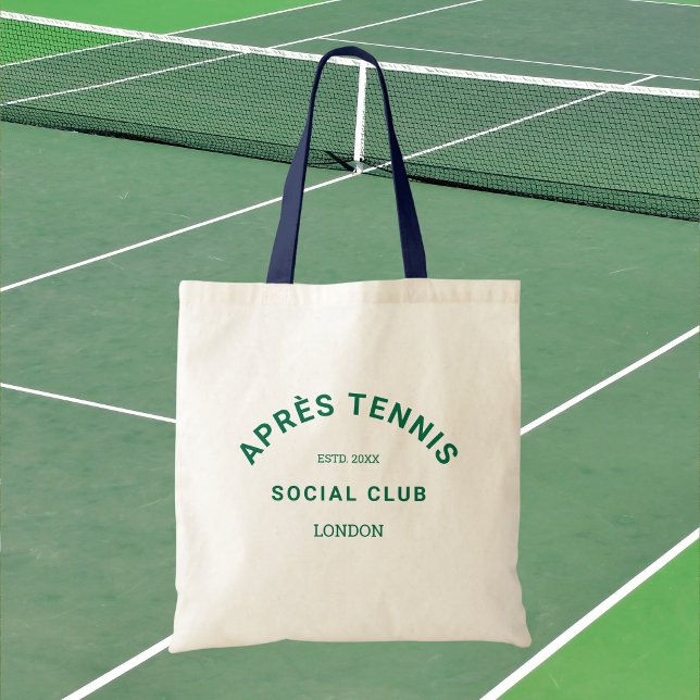 Tote Bag Après le club social de tennis Green Crest Navy Ha (Créateur téléchargé)