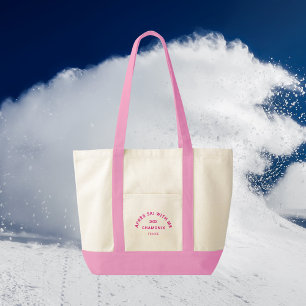 Tote Bag Après Ski Avec Moi Hot Pink Ski Crest